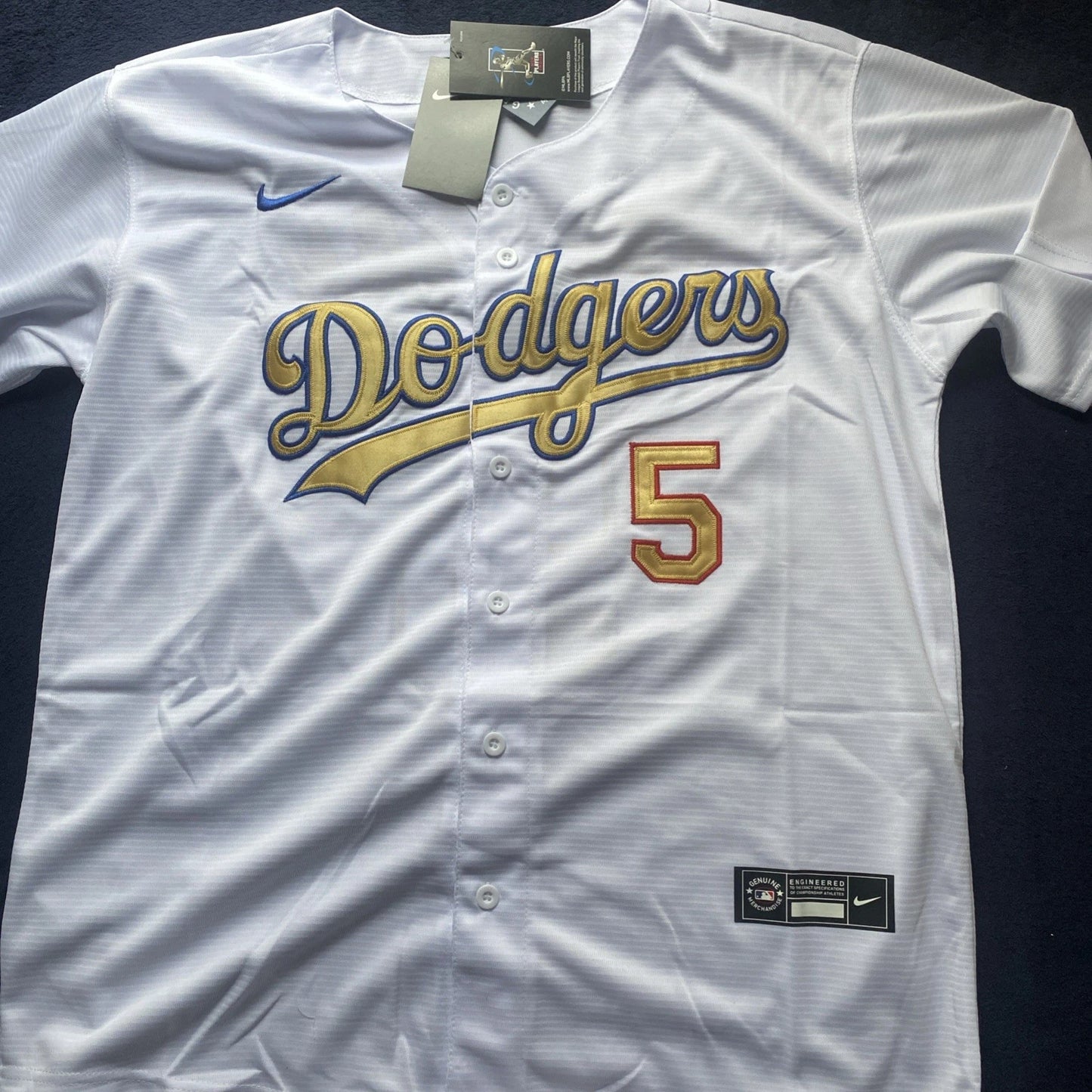 Freddie Freeman #5 L.A. Dodgers White 2025 Gold Collection Limited Jersey(XL)