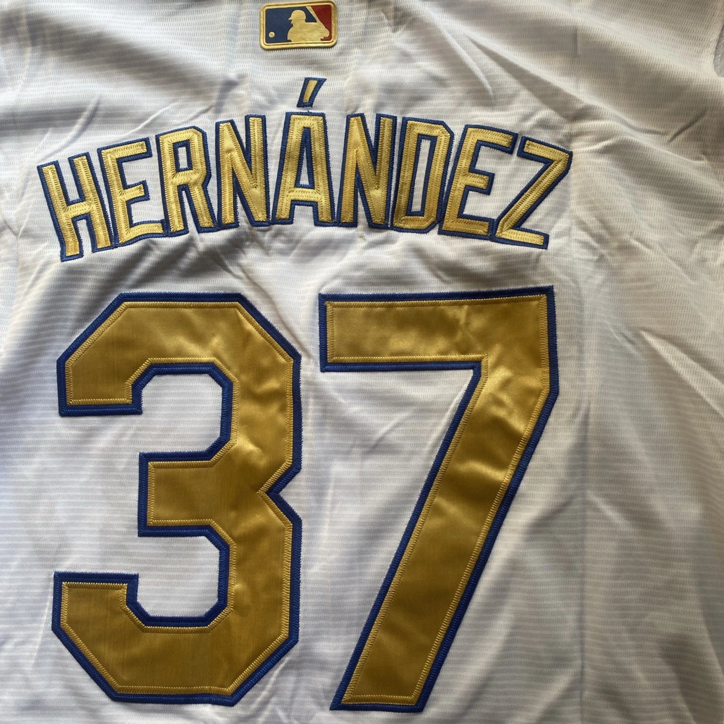 Teoscar Hernandez #37 L.A. Dodgers White 2025 Gold Collection Limited Jersey(XXL)