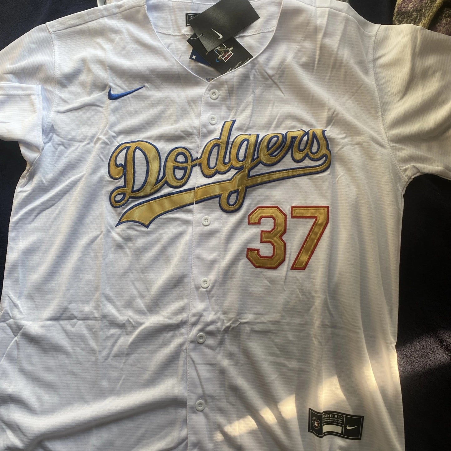 Teoscar Hernandez #37 L.A. Dodgers White 2025 Gold Collection Limited Jersey(XXL)
