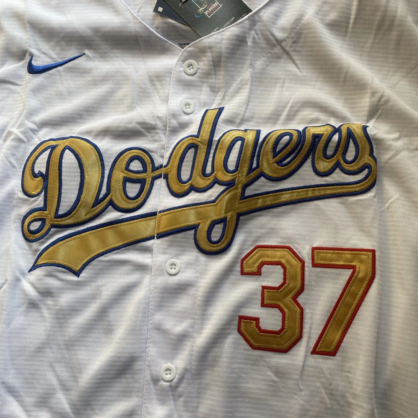 Teoscar Hernandez #37 L.A. Dodgers White 2025 Gold Collection Limited Jersey(XXL)