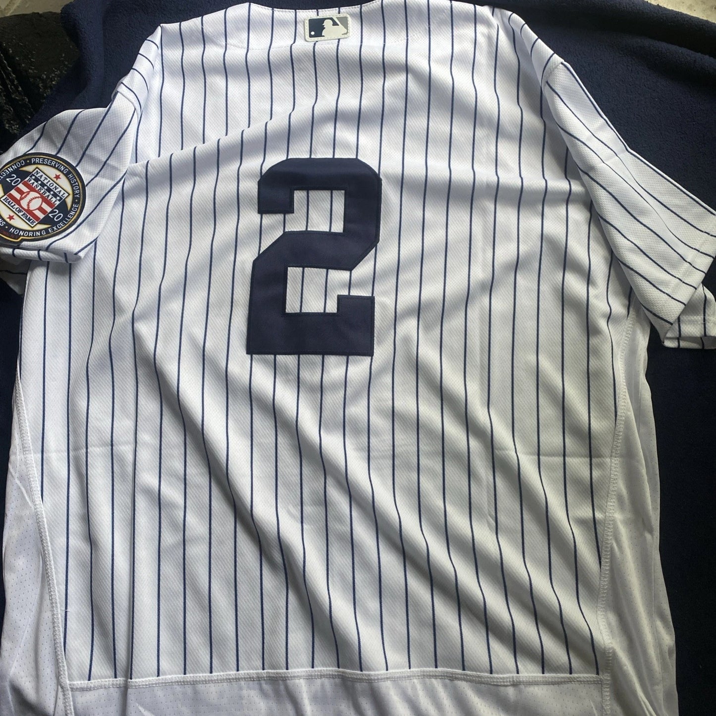 Derek Jeter #2 NY Yankees White 2020 HOF Induction Flex Base MLB Jersey(2X)