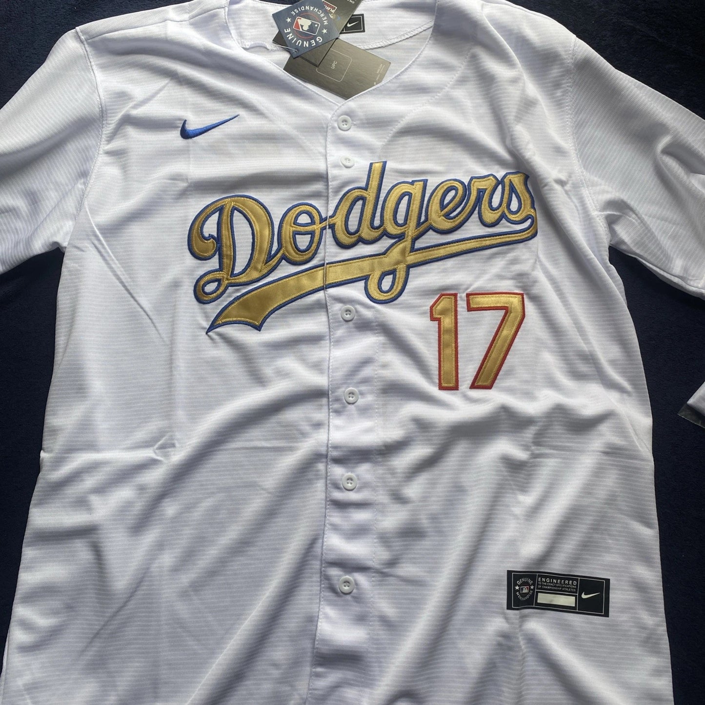 Shohei Ohtani #17 L.A. Dodgers White 2025 Gold Collection Limited Jersey(XL)