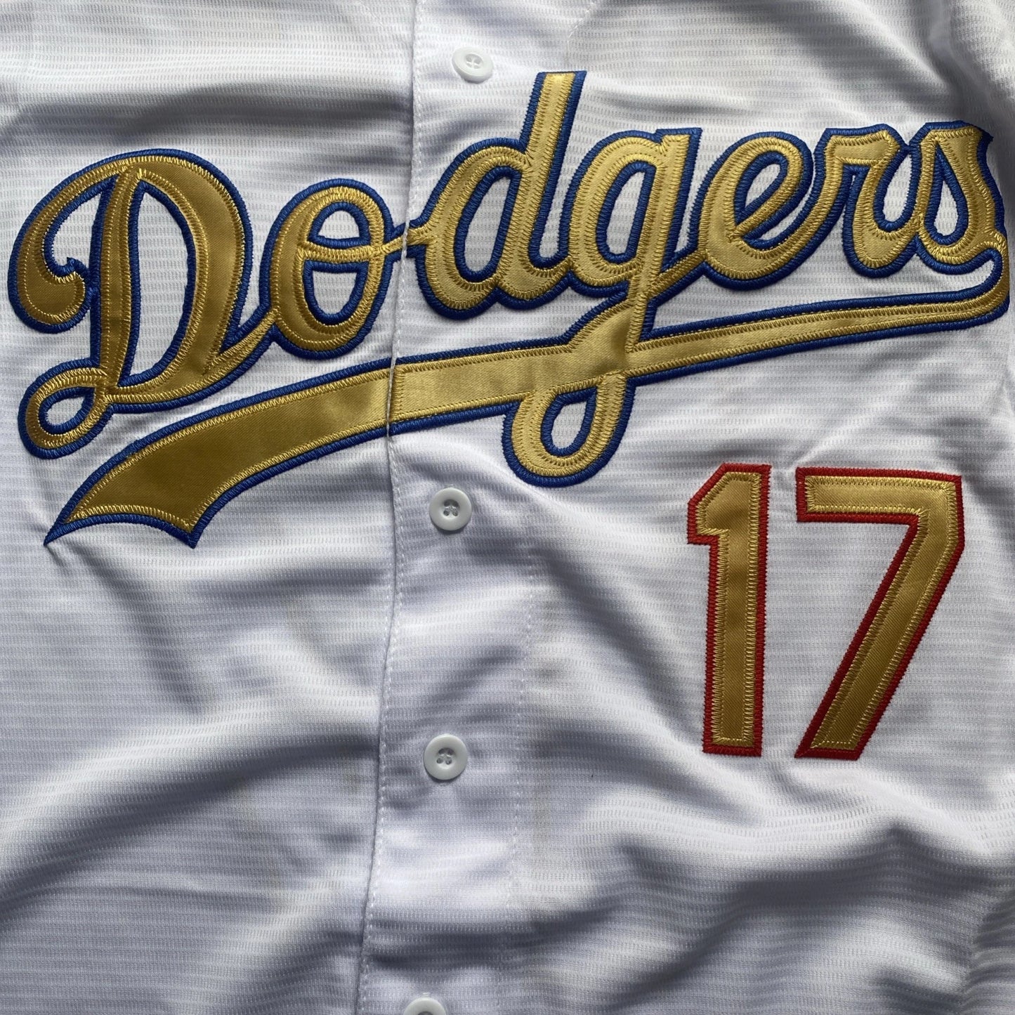 Shohei Ohtani #17 L.A. Dodgers White 2025 Gold Collection Limited Jersey(XL)