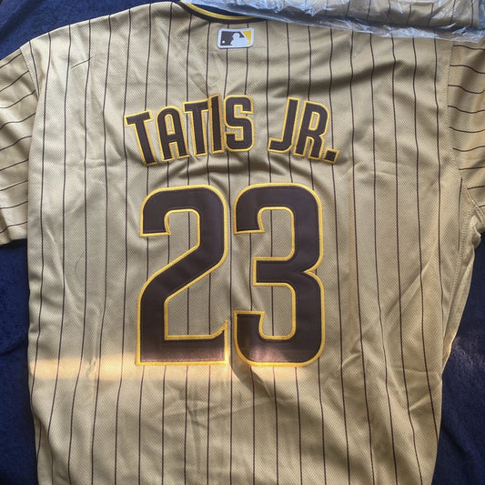 Fernando Tatis Jr #23 SD Padres 2020 Tan Brown Flex Base Stitched MLB Jersey(L)