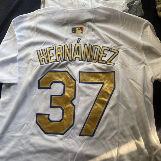 Teoscar Hernandez #37 L.A. Dodgers White 2025 Gold Collection Limited Jersey(L)