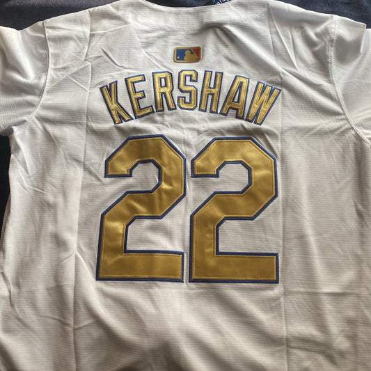 Clayton Kershaw #22 L.A. Dodgers White 2025 Gold Collection Limited Jersey(L)