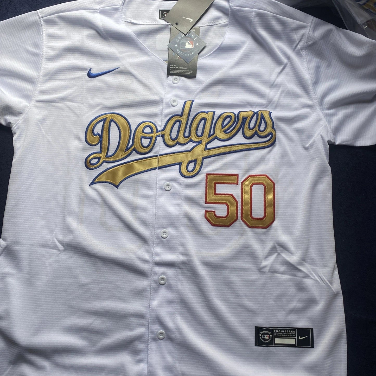 Mookie Betts L.A. Dodgers White 2025 Gold Collection Limited Jersey(L)